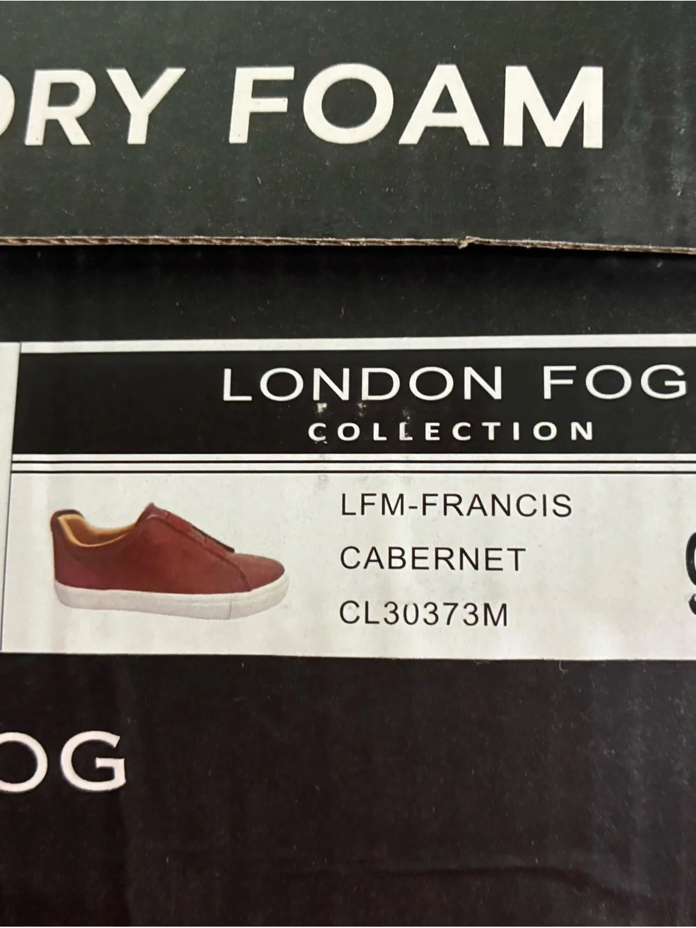 London Fog Men's Burgundy Slip-On Trainer with White Sole